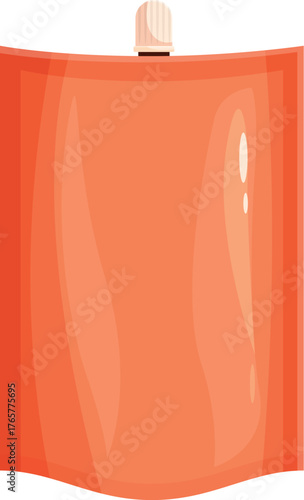 Realistic doypack pouch mockup featuring an orange color scheme, ideal for showcasing food or drink products