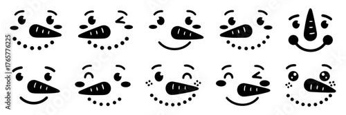 Cute snowman faces.