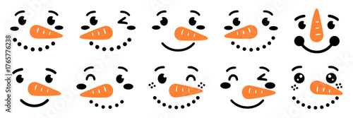 Cute snowman faces.