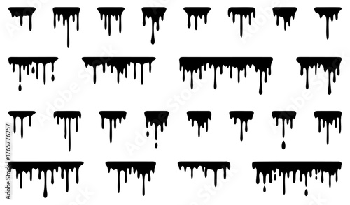 Paint dripping. Dripping liquid. Paint flows.