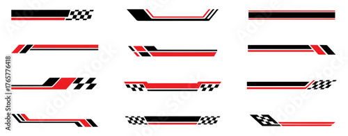 Racing cars and race car stripes set