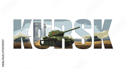 Kursk Battle Soviet Tanks Typography