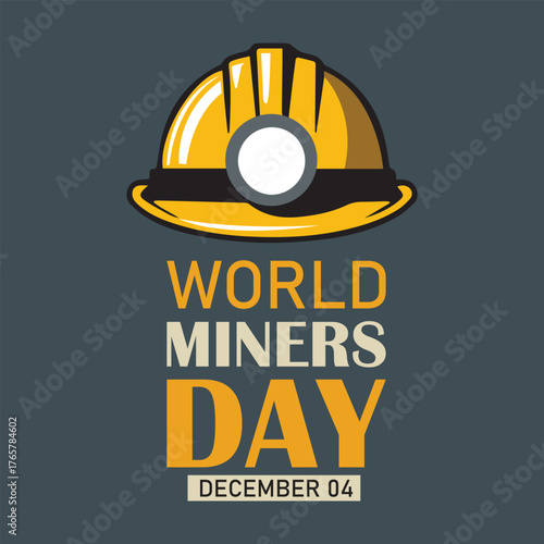 National Miners Day. December 6. Holiday concept. Template for background, banner, card, poster with text inscription.