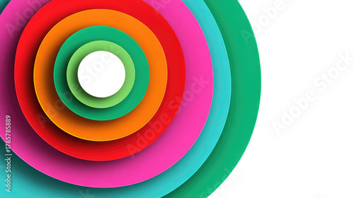 Wallpaper Mural Colorful Circular Rings: Concentric circles in vibrant hues, creating an eye-catching visual of layered geometric design, symbolizing growth, connectivity, and creativity. Torontodigital.ca