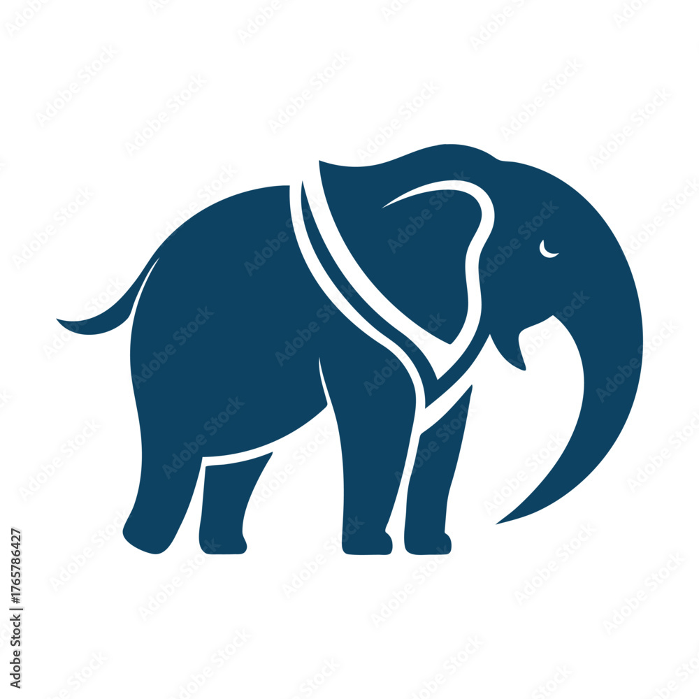 Obraz premium Elephant Logo Silhouette Vector on White Background