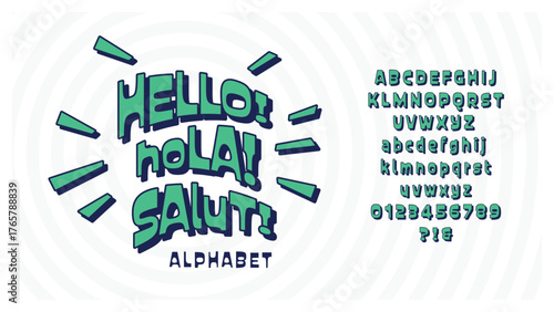 Stylish composite typography.  Simple alphabet meet the fine color. Easy use design words