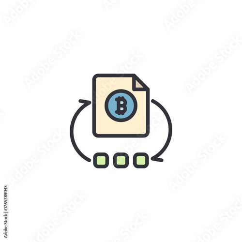 Icon of digital wallet with blockchain lock, representing secure crypto savings, decentralized fund management, and smart wallet functionality.