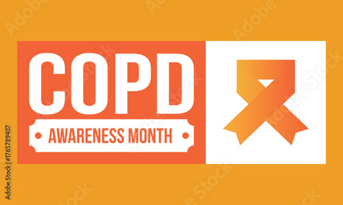 COPD Awareness Month in November. Chronic Obstructive Pulmonary Disease. Celebrated annual in United States. Medical health care and awareness design. Poster, card, banner and background. Vector