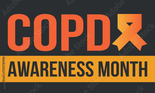 COPD Awareness Month in November. Chronic Obstructive Pulmonary Disease. Celebrated annual in United States. Medical health care and awareness design. Poster, card, banner and background. Vector