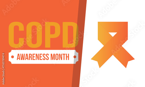 COPD Awareness Month in November. Chronic Obstructive Pulmonary Disease. Celebrated annual in United States. Medical health care and awareness design. Poster, card, banner and background. Vector