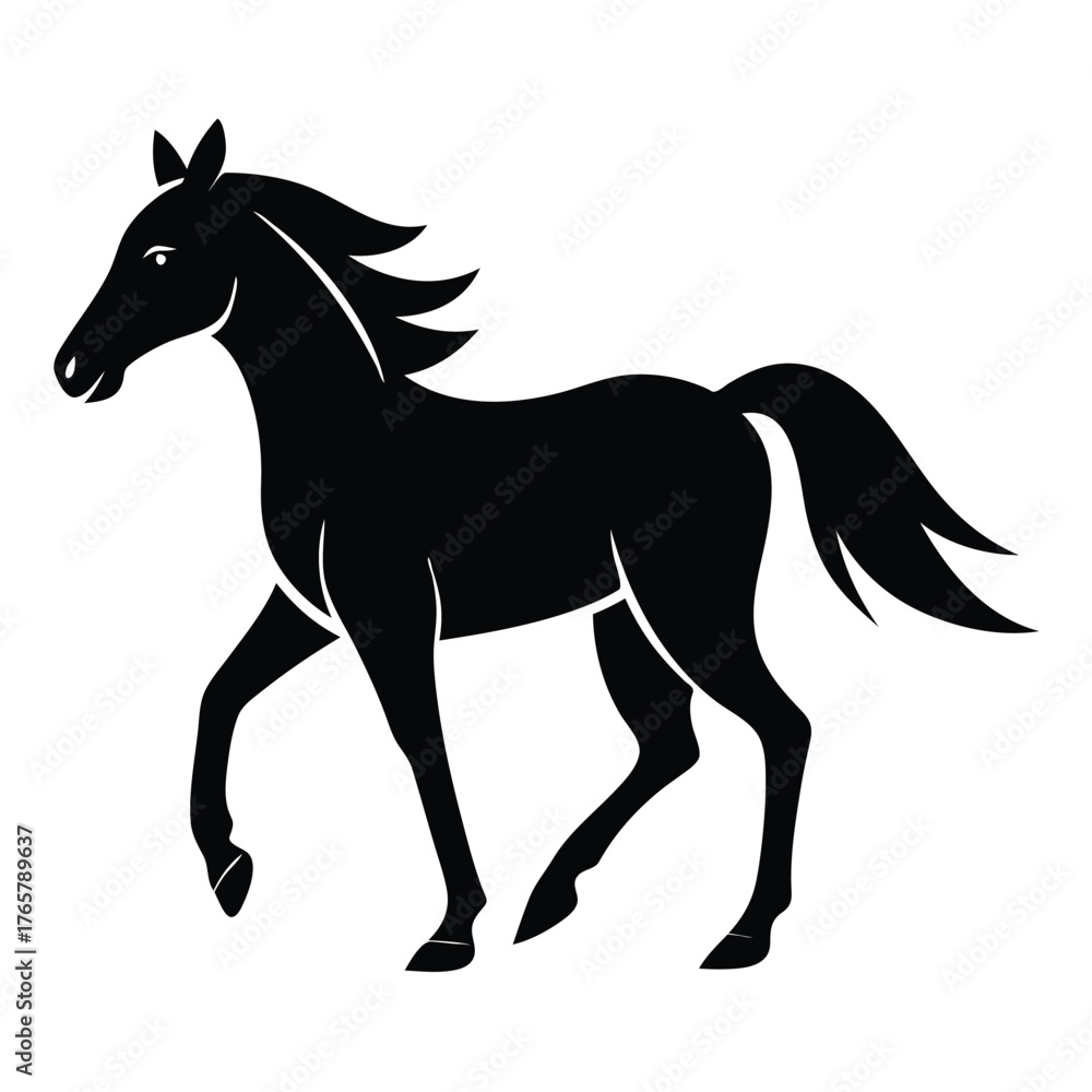 Obraz premium Elegant Running Horse Silhouette Design Illustration