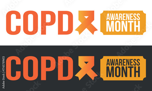 COPD Awareness Month in November. Chronic Obstructive Pulmonary Disease. Celebrated annual in United States. Medical health care and awareness design. Poster, card, banner and background. Vector