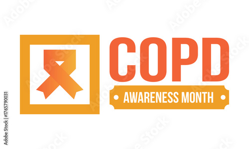 COPD Awareness Month in November. Chronic Obstructive Pulmonary Disease. Celebrated annual in United States. Medical health care and awareness design. Poster, card, banner and background. Vector