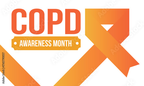 COPD Awareness Month in November. Chronic Obstructive Pulmonary Disease. Celebrated annual in United States. Medical health care and awareness design. Poster, card, banner and background. Vector