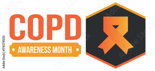 COPD Awareness Month in November. Chronic Obstructive Pulmonary Disease. Celebrated annual in United States. Medical health care and awareness design. Poster, card, banner and background. Vector