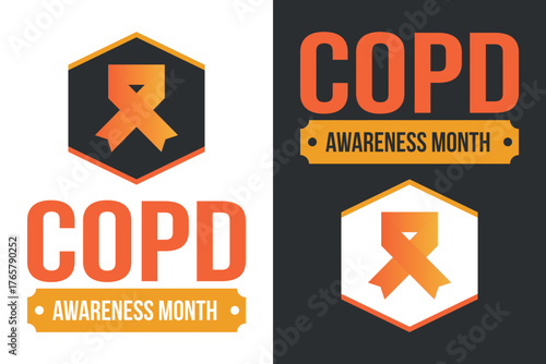 COPD Awareness Month in November. Chronic Obstructive Pulmonary Disease. Celebrated annual in United States. Medical health care and awareness design. Poster, card, banner and background. Vector