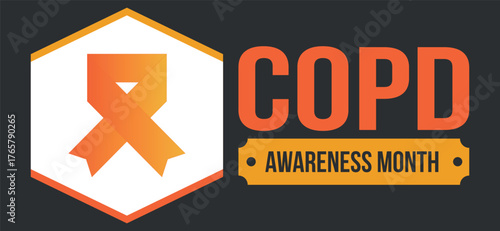 COPD Awareness Month in November. Chronic Obstructive Pulmonary Disease. Celebrated annual in United States. Medical health care and awareness design. Poster, card, banner and background. Vector