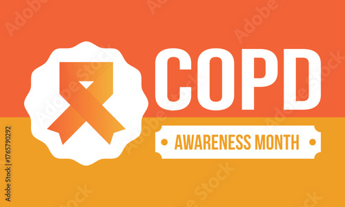 COPD Awareness Month in November. Chronic Obstructive Pulmonary Disease. Celebrated annual in United States. Medical health care and awareness design. Poster, card, banner and background. Vector