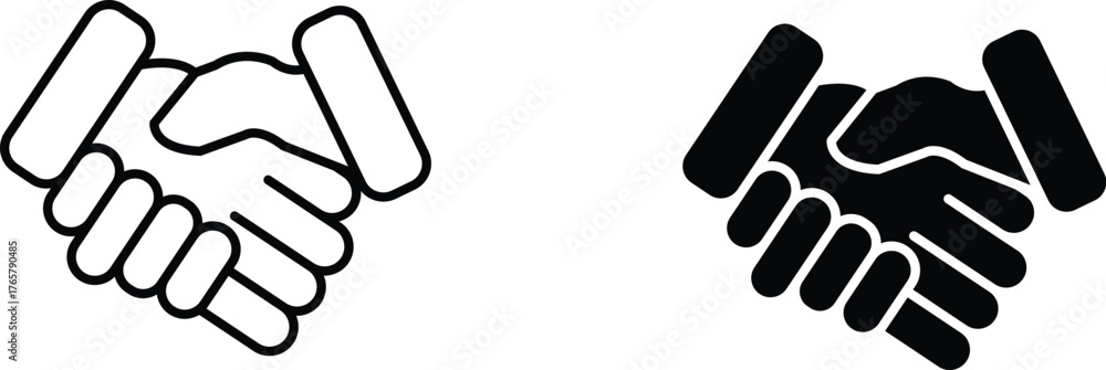 Fototapeta premium handshaking icon vector graphic illustration with white background flat hand made icon fill icon .