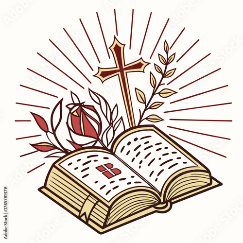 Bible and cross on