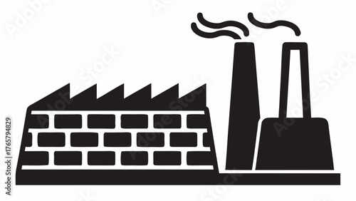 Industrial factory building with smoking chimneys iconic symbol of manufacturing and production power for business growth and industry themes