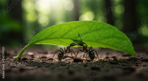 ants on the leaf