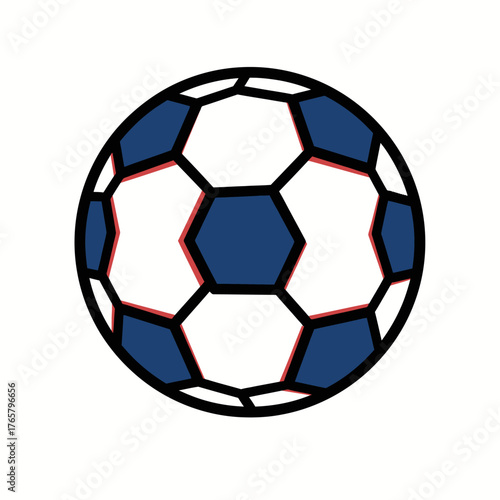 A simple, stylized illustration of a classic soccer ball with hexagonal and pentagonal panels.