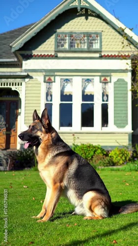 dog guarding the house