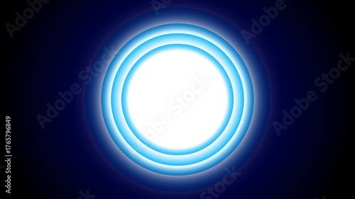 Glow effect animate light wave transition black background. Blue motion graphic circle center. Effect light beam. social media