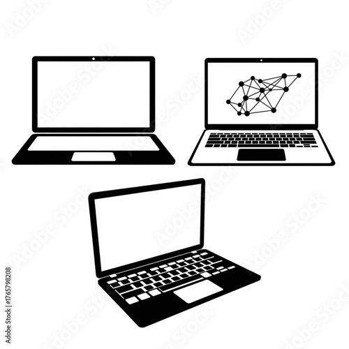 laptop computer with blank screen