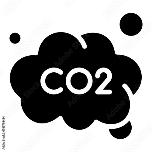 CO2 icon glyph style vector illustration