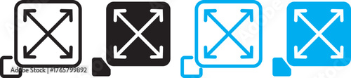 maximize and minimize icons. expanding arrow. Size scale expand icon symbol. Expand icon vector set full screen
