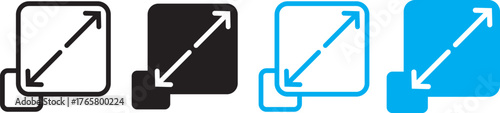 maximize and minimize icons. expanding arrow. Size scale expand icon symbol. Expand icon vector set full screen