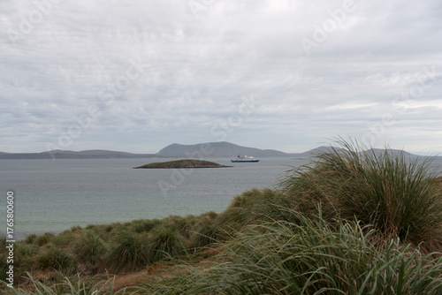 Falkland Islands landscape on a cloudy winter day