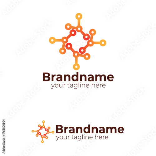 Abstract Technology Network Logo Design Concept for Digital, Circuit, Connection, Data, Communication, Science, and Modern IT Business