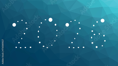 2026 Happy New Year sign. Low poly background. Blue gradient triangle pattern. Vector illustration for celebration, holiday, event, congratulation, decoration, business, web design, infographics
