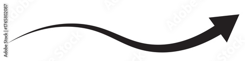 Long curve arrow icon. Long arrow. Curved bold arrow icon isolated on white background. Long curve arrow icon vector illustration. EPS 10
