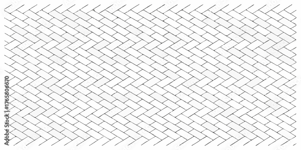 Naklejka premium Clean white herringbone brick pattern background texture with black outline