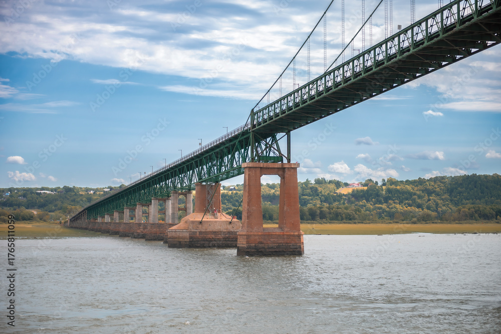 Fototapeta premium bridge over the St. Lawrence River near Quebec City, Canada