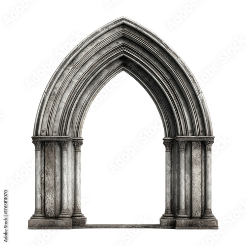 The archway is made of stone and is very old