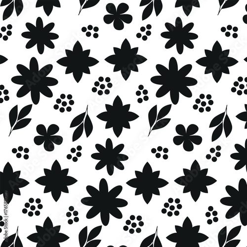 bold botanical silhouettes in seamless floral repeat