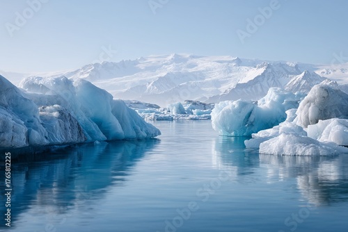 Wallpaper Mural Frozen arctic landscape with icebergs and mountains Torontodigital.ca