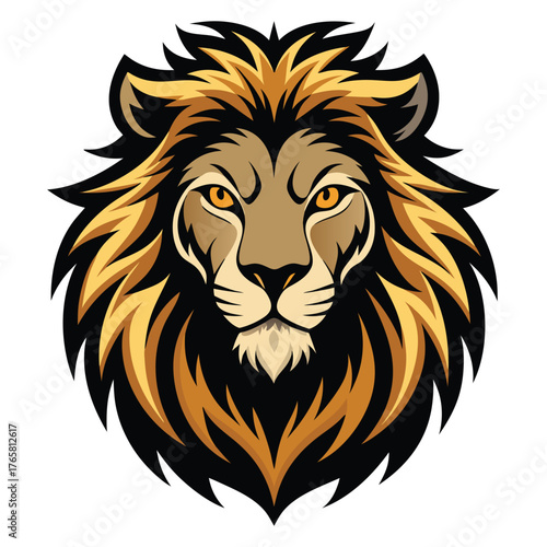Modern Lion Mascot Logo Design Illustration