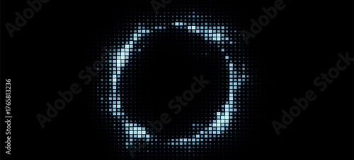 High-tech halftone dots background. Blue LED video screen. halftone dots abstract digital technology vector illustration