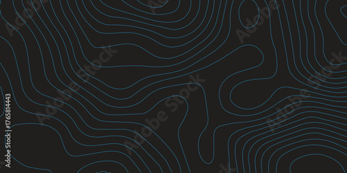 Abstract blue geometric seamless pattern vector illustration with wave lines and decorative circle shape