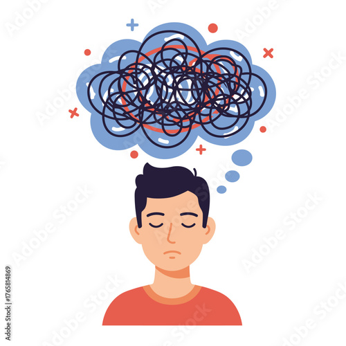 Visual representation of climate psychology Depicting stress, anxiety, and mental health challenges related to climate change impacts on individuals and communities