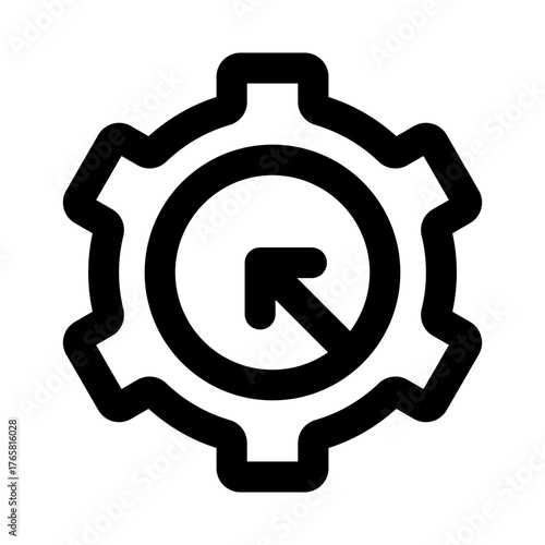 Workflow Process flat minimal outline icon representing task management, business operation, and modern productivity design