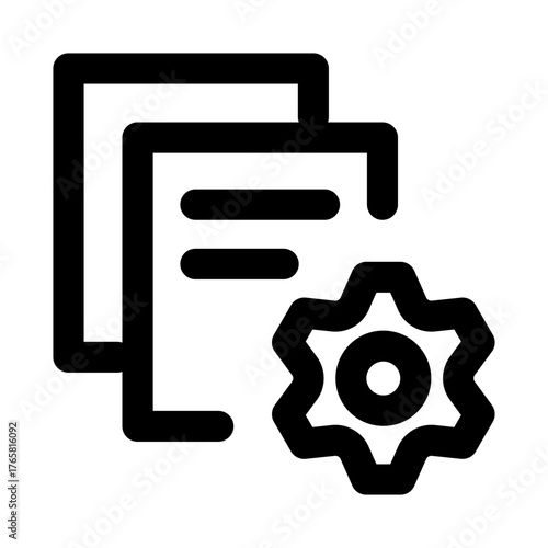 Transaction Management flat minimal outline icon representing business payments, record keeping, and modern financial operations design