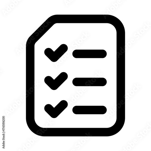 Checklist Product List flat minimal outline icon representing task management, inventory tracking, and modern organization design