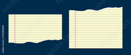 Horizontal Yellow Legal Pad Lined Paper Notebook Sheet Background. Blank Note Lines Ripped Texture. Empty Grid Notepaper Diary Torn Page. Striped Ruled Classic Business Journal Illustration